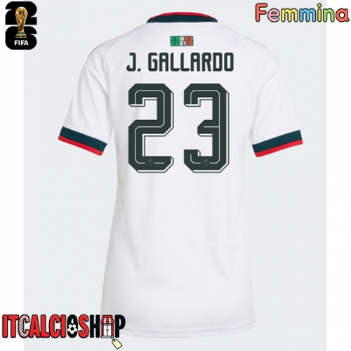 Messico Jesus Gallardo #23 Seconda Maglia Femmina Mondiali 2026 Manica Corta